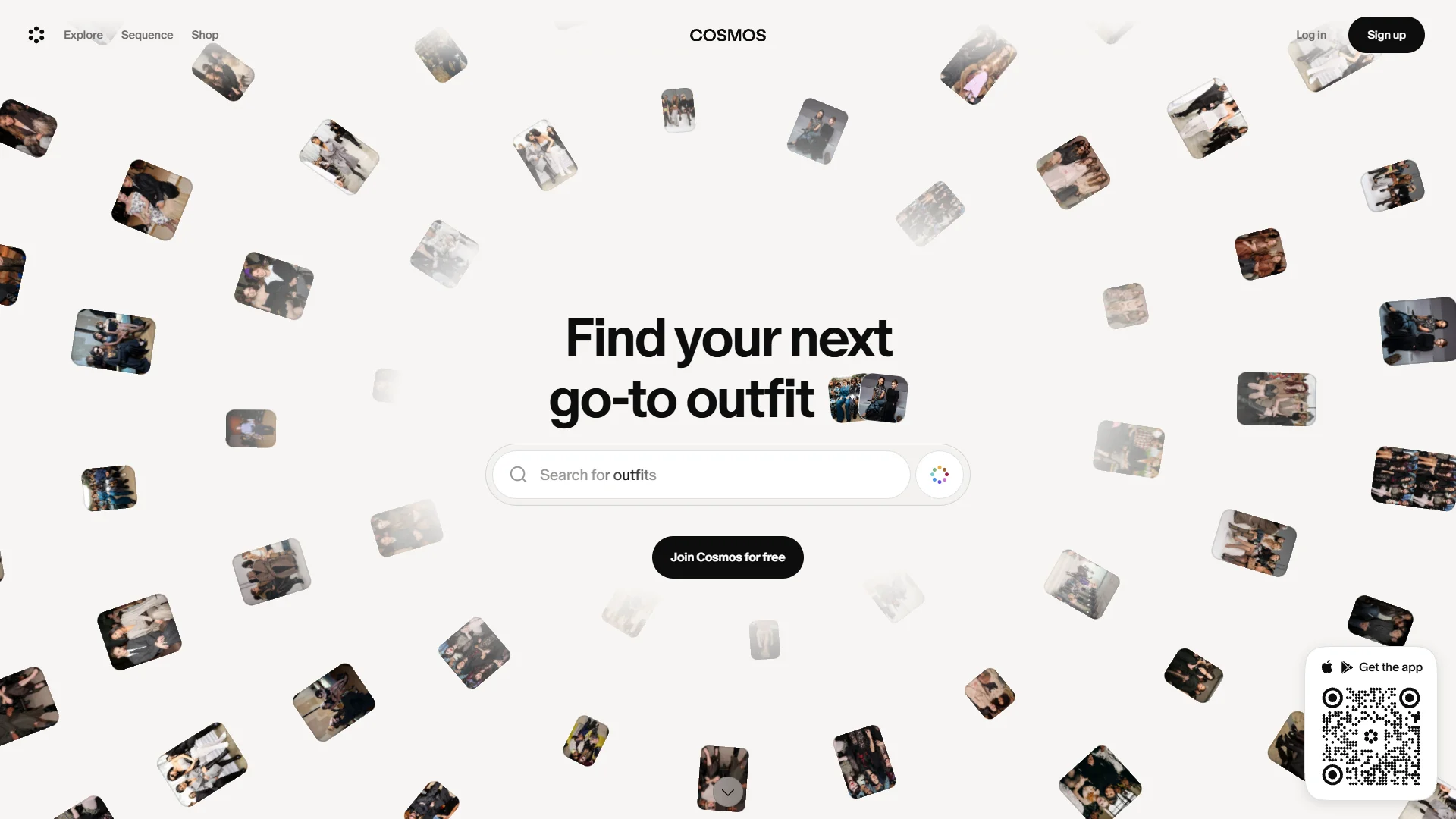 Cosmos landing page design