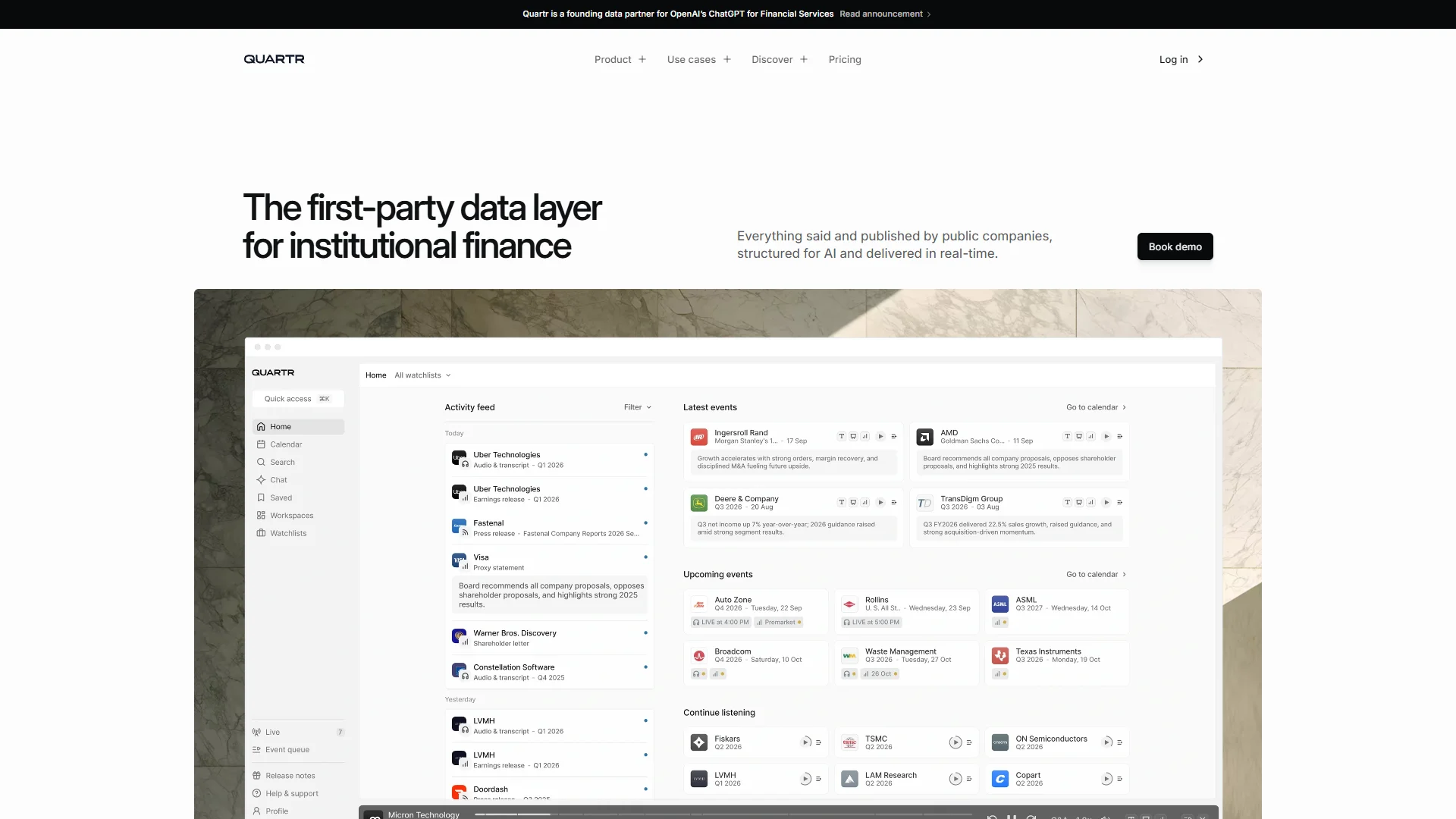 Quartr — Landing Pages inspiration