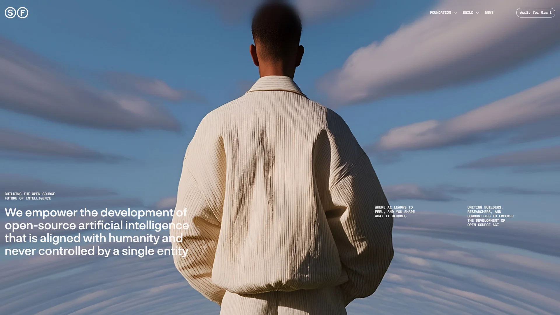 Sentient Foundation landing page design
